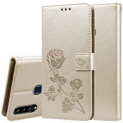 Rose Embossed Horizontal Flip PU Leather Case for Galaxy A10, with Holder & Card Slots & Wallet, For Galaxy A20s
