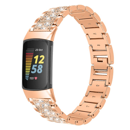 Diamond Stainless Steel Replacement Strap Watchband, For Fitbit Charge 5