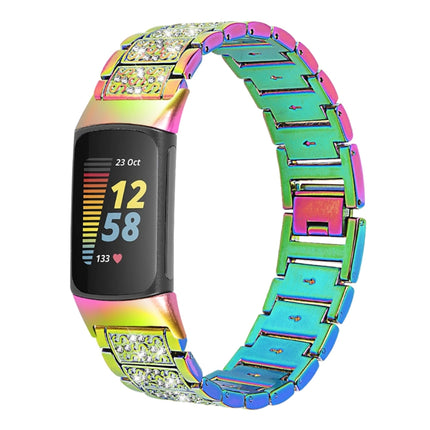 Diamond Stainless Steel Replacement Strap Watchband, For Fitbit Charge 5