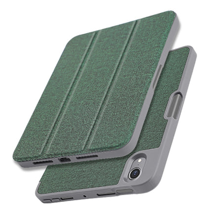 Funda de cuero con tapa horizontal para tableta con textura de patrón de tela de la serie Mutural YASHI, para iPad mini 6 / mini 2024, para iPad mini 6