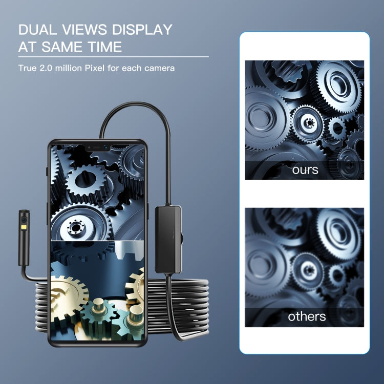 AN100 3 in 1 IP68 Waterproof USB-C / Type-C + Micro USB + USB Dual Cameras Industrial Didital Endoscope with 9 LEDs, Support Android System, Lens Diameter: 8mm, 1m Soft Cable, 2m Soft Cable, 3.5m Soft Cable, 5m Soft Cable, 10m Soft Cable, 1m Hard Cable...