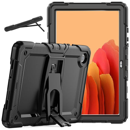 Funda protectora para tableta de silicona colorida a prueba de golpes y PC negra con soporte y correa para el hombro, para iPad 9.7 2018/2017, para Samsung Galaxy Tab A7 2020 T500