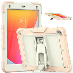 Shockproof Colorful Silicone + Beige PC Tablet Protective Case with Holder & Shoulder Strap, For iPad 9.7 2018 / 2017, For Samsung Galaxy Tab A7 2020 T500