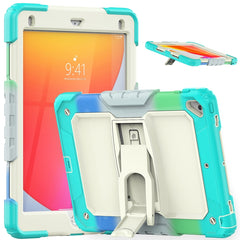 Shockproof Colorful Silicone + Beige PC Tablet Protective Case with Holder & Shoulder Strap, For iPad 9.7 2018 / 2017, For Samsung Galaxy Tab A7 2020 T500