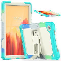 Shockproof Colorful Silicone + Beige PC Tablet Protective Case with Holder & Shoulder Strap, For iPad 9.7 2018 / 2017, For Samsung Galaxy Tab A7 2020 T500