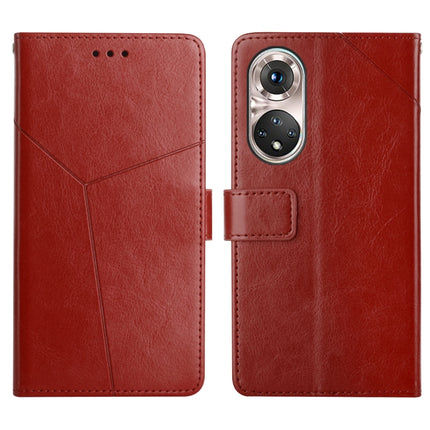 Y Stitching Horizontal Flip Leather Phone Case with Holder & Card Slots & Wallet & Photo Frame, For Huawei P50, For Huawei P50 Pro