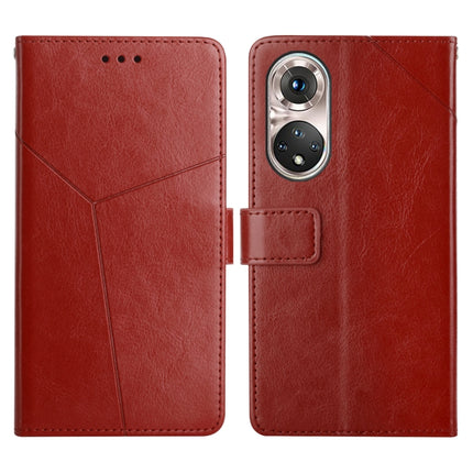 Y Stitching Horizontal Flip Leather Phone Case with Holder & Card Slots & Wallet & Photo Frame, For Huawei P50, For Huawei P50 Pro