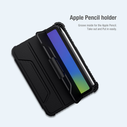NILLKIN Bumper Pro - Funda de cuero con tapa horizontal para tableta con ranura para bolígrafo y soporte y función de suspensión/activación, para iPad mini 6/mini 2024