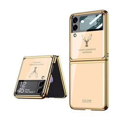 GKK Elk Electroplating Glass Shell Film Integrated Phone Case, For Samsung Galaxy Z Flip3 5G