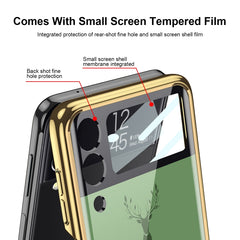 GKK Elk Electroplating Glass Shell Film Integrated Phone Case, For Samsung Galaxy Z Flip3 5G