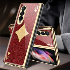 GKK Electroplating Painted Tempered Glass Phone Case, For Samsung Galaxy Z Fold3 5G