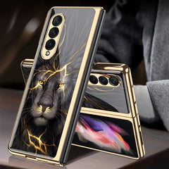 GKK Galvanisch lackierte Telefonhülle aus gehärtetem Glas für Samsung Galaxy Z Fold3 5G