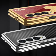 GKK Galvanisch lackierte Telefonhülle aus gehärtetem Glas für Samsung Galaxy Z Fold3 5G