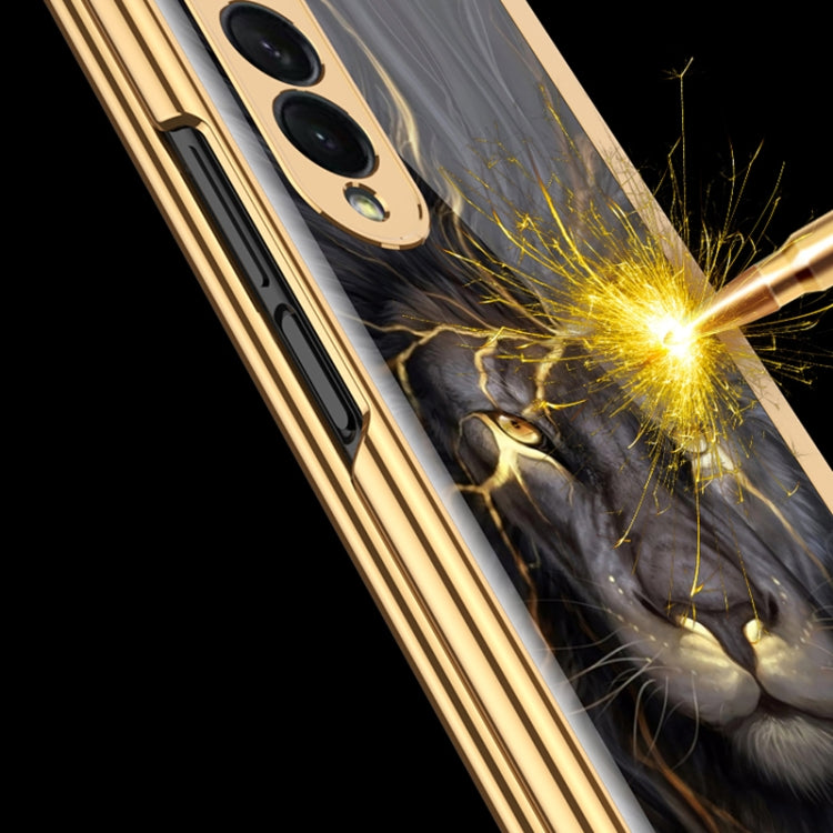 GKK Galvanisch lackierte Telefonhülle aus gehärtetem Glas für Samsung Galaxy Z Fold3 5G