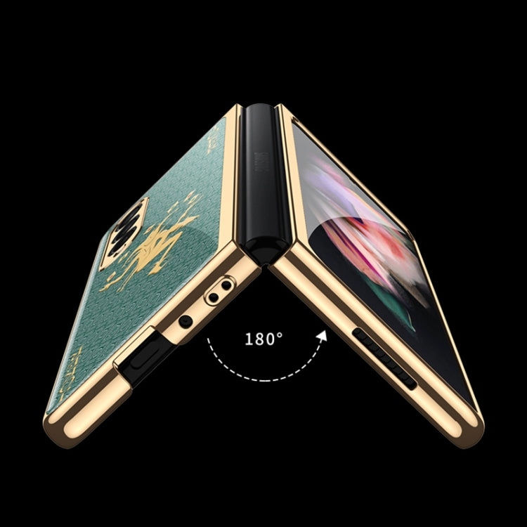 GKK Galvanisch lackierte Telefonhülle aus gehärtetem Glas für Samsung Galaxy Z Fold3 5G