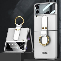 GKK Ultra-thin PC Full Coverage Phone Flip Case with Ring Holder, For Samsung Galaxy Z Flip3 5G