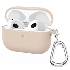 Thicken Silicone Round Bottom Earphone Protective Case with Hook For AirPods 3