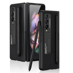 GKK Ultra-thin PC + PU Phone Flip Case with Holder & Pen Slot, For Samsung Galaxy Z Fold3 5G