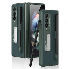 GKK Ultra-thin PC + PU Phone Flip Case with Holder & Pen Slot, For Samsung Galaxy Z Fold3 5G