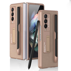 GKK Ultra-thin PC + PU Phone Flip Case with Holder & Pen Slot, For Samsung Galaxy Z Fold3 5G