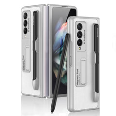 GKK Ultra-thin PC + PU Phone Flip Case with Holder & Pen Slot, For Samsung Galaxy Z Fold3 5G