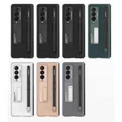 GKK Ultra-thin PC + PU Phone Flip Case with Holder & Pen Slot, For Samsung Galaxy Z Fold3 5G