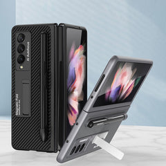 GKK Ultra-thin PC + PU Phone Flip Case with Holder & Pen Slot, For Samsung Galaxy Z Fold3 5G