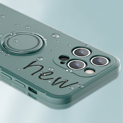 All-inclusive Liquid Silicone Phone Protective Case with Ring Holder & Lanyard, For iPhone 13