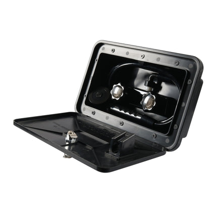 RV External Shower Box Head with Hose, A6622-02 Black