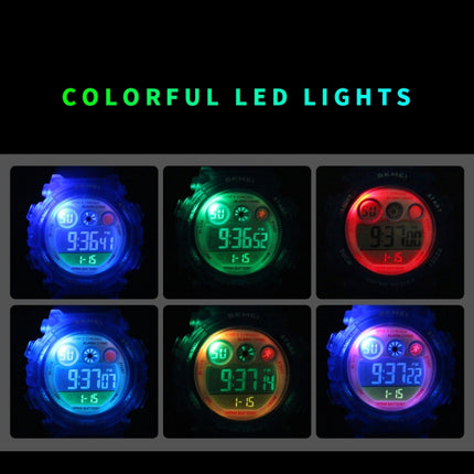 SKMEI 1451 LED Digital Stopwatch Chronograph Luminous Children Sports Electronic Watch, 1451(Transparent Rose Red), 1451(White Shell Blue Circle), 1451(Yellow Shell Blue Circle), 1451(Black Shell Blue Circle), 1451(Transparent Pink Blue)               ...