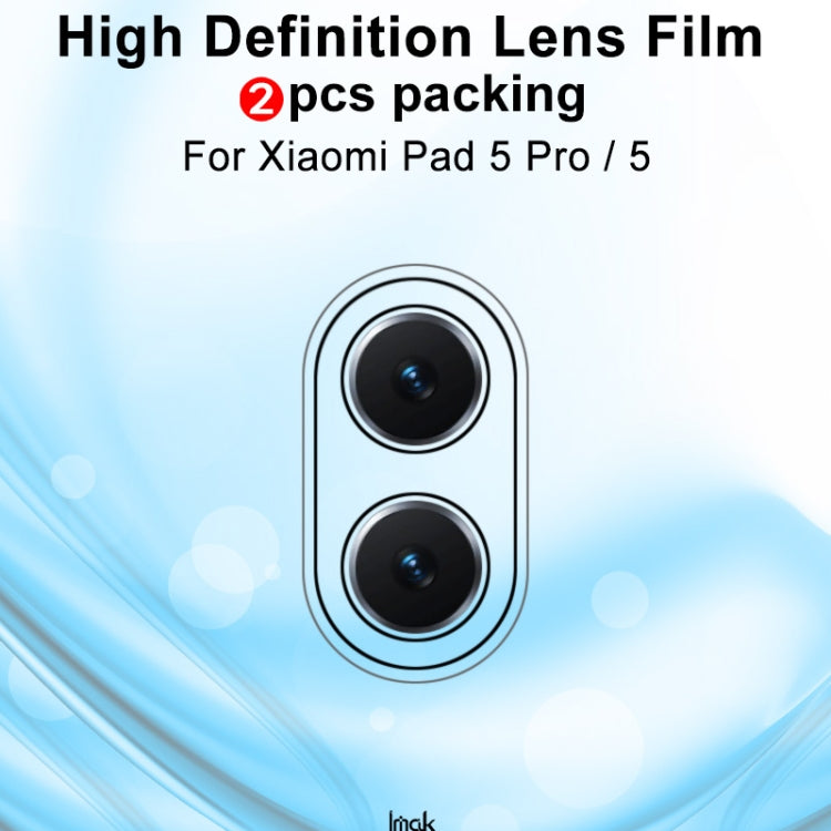 2 PCS IMAK Explosion-proof HD Rear Camera Lens Tempered Tablet Glass Film, For Xiaomi Pad 5 Pro / 5