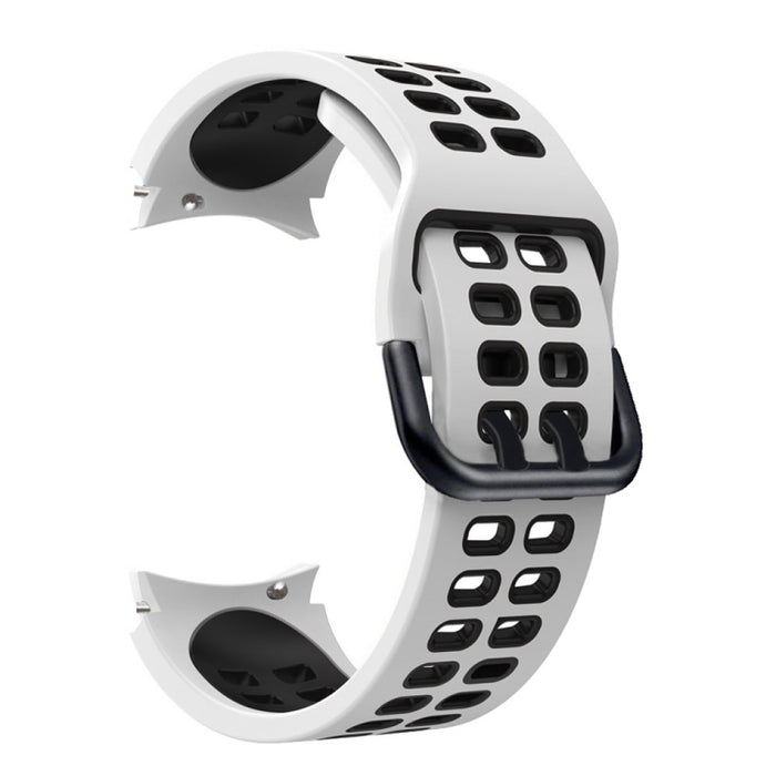 Double-row Hole Two-color Silicone Replacement Strap Watchband, For Samsung Galaxy Watch4 40mm / 44mm