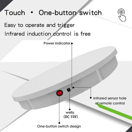 52cm Remote Control Electric Rotating Turntable Display Stand Video Shooting Props Turntable, Plug-in Power