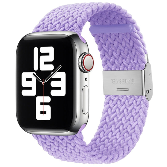 Nylon Braid One Buckle Replacement Watchband For Apple Watch Series, 7 45mm / 6&SE&5&4 44mm / 3&2&1 42mm
