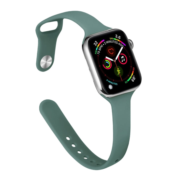 Slimming Silicone Replacement Watchband For Apple Watch Series, 7 45mm / 6&SE&5&4 44mm / 3&2&1 42mm