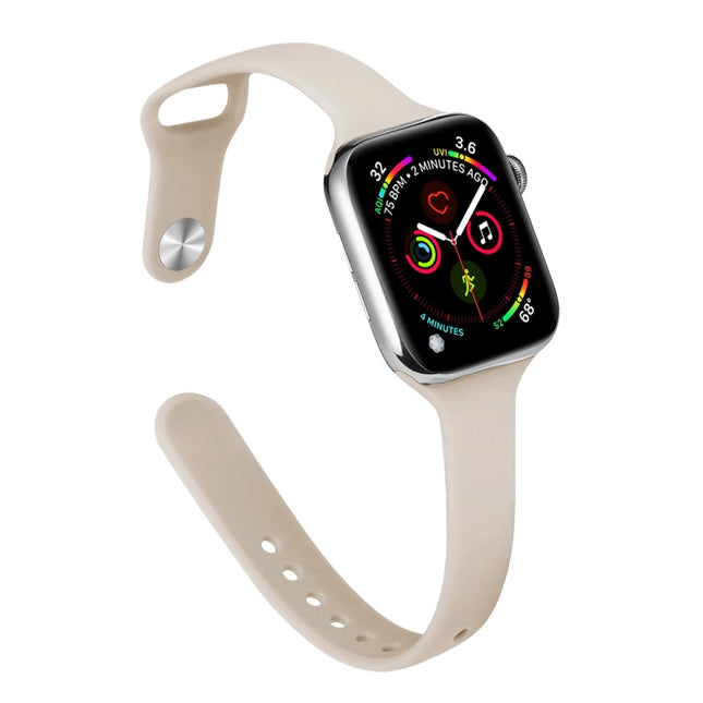 Slimming Silicone Replacement Watchband For Apple Watch Series, 7 45mm / 6&SE&5&4 44mm / 3&2&1 42mm