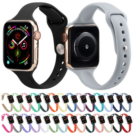 Slimming Silicone Replacement Watchband For Apple Watch Series, 7 45mm / 6&SE&5&4 44mm / 3&2&1 42mm