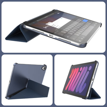 Funda de cuero para tableta deformable de PC translúcida mate de doble cara con soporte y función de suspensión/activación, para iPad mini 2024 / mini 6