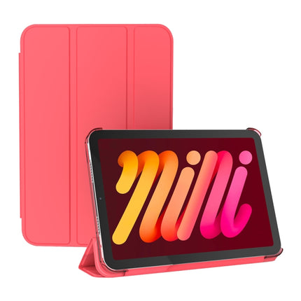 Funda de cuero translúcida mate de doble cara para tableta con soporte plegable en 3 direcciones y función de suspensión/activación, para iPad mini 2024/mini 6