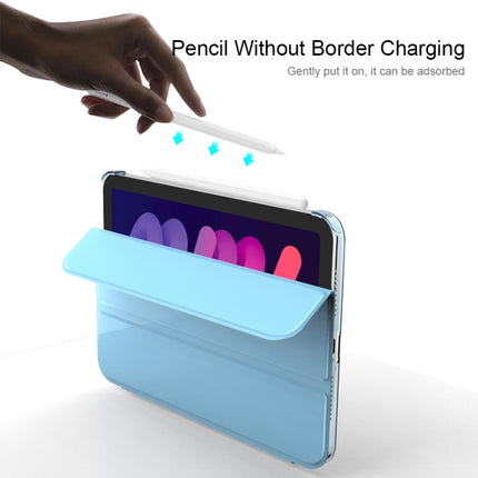 Funda de cuero translúcida mate de doble cara para tableta con soporte plegable en 3 direcciones y función de suspensión/activación, para iPad mini 2024/mini 6