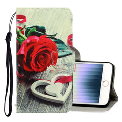 3D Colored Drawing Horizontal Flip PU Leather Case with Holder & Card Slots & Wallet, For iPhone SE 2022 / SE 2020 / 8 / 7