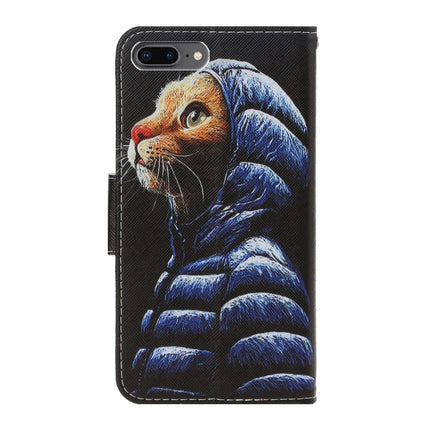 Estuche de cuero PU con tapa horizontal con dibujo en color 3D, ranuras para tarjetas y billetera, para iPhone 8 Plus/7 Plus