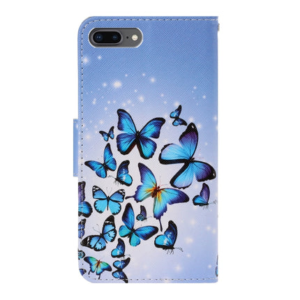 Horizontale Flip-Hülle aus PU-Leder mit 3D-Farbzeichnung, Halter, Kartenfächern und Geldbörse, für iPhone 8 Plus/7 Plus