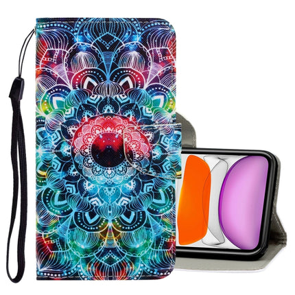 Horizontale Flip-Hülle aus PU-Leder mit 3D-Farbzeichnung, Halter, Kartenfächern und Geldbörse, für iPhone 11