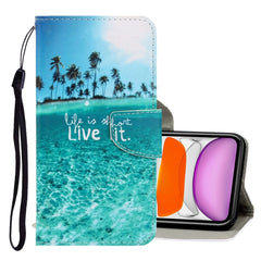 3D Colored Drawing Horizontal Flip PU Leather Case with Holder & Card Slots & Wallet, For iPhone 11