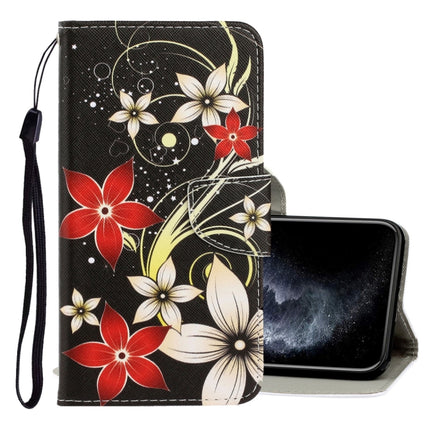 Horizontale Flip-Hülle aus PU-Leder mit 3D-Farbzeichnung, Halter, Kartenfächern und Geldbörse, für iPhone 11 Pro