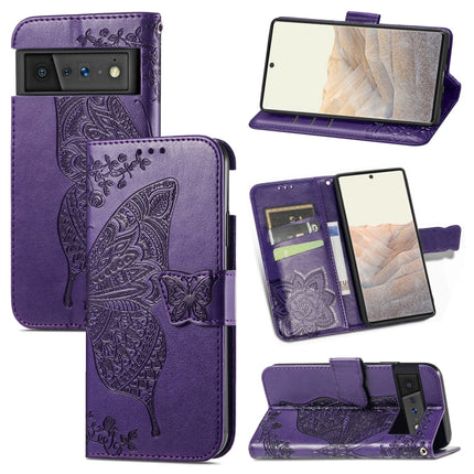 Butterfly Love Flowers Embossed Horizontal Flip Leather Case with Holder & Card Slots & Wallet & Lanyard, For Google Pixel 6, For vivo Y72 5G