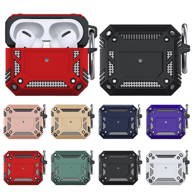 Estuche para auriculares anticaídas de TPU + PC con gancho para AirPods 3