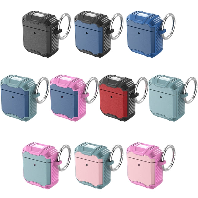 Estuche a prueba de golpes para auriculares inalámbricos de TPU + PC con gancho, para AirPods 1/2, para AirPods 3, para AirPods Pro