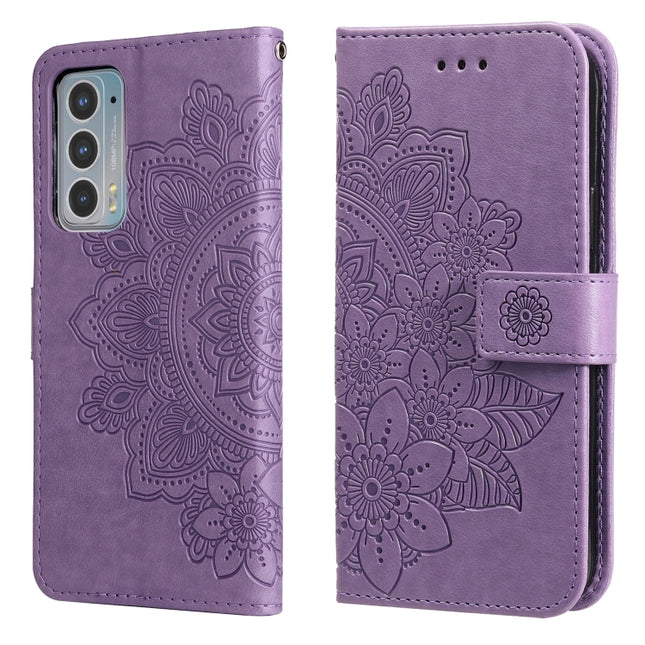 7-petal Flowers Embossing Horizontal Flip Leather Phone Case with Holder & Card Slots, For Motorola Edge 20, For vivo Y21 / Y21s / Y33s, For Nokia C20 / C10, For Samsung Galaxy A13 5G